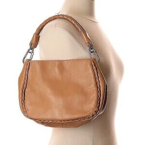 Desmo tan leather shoulder bag
